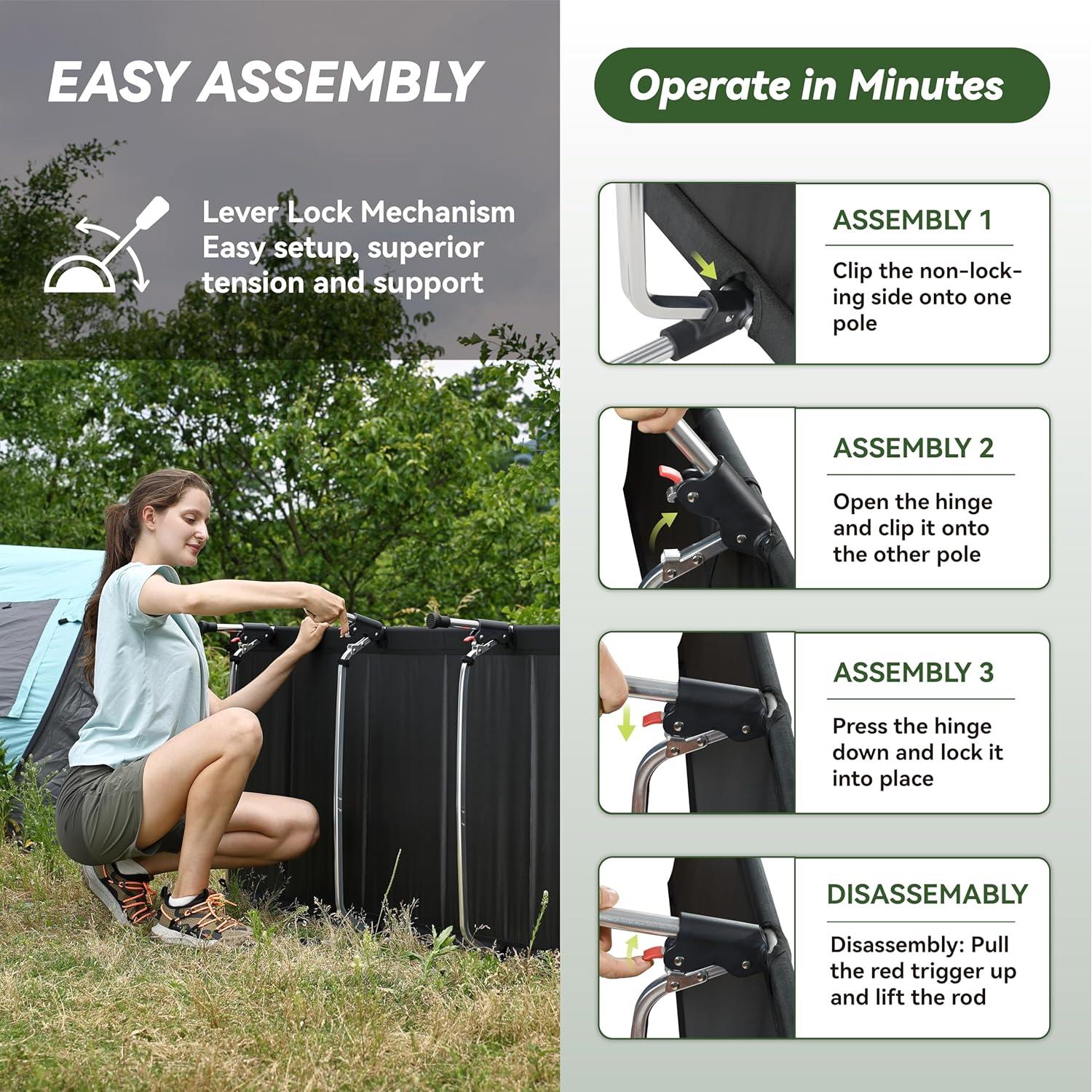 Cama Plegable MARCHWAY para Camping 2,95 kg Negra