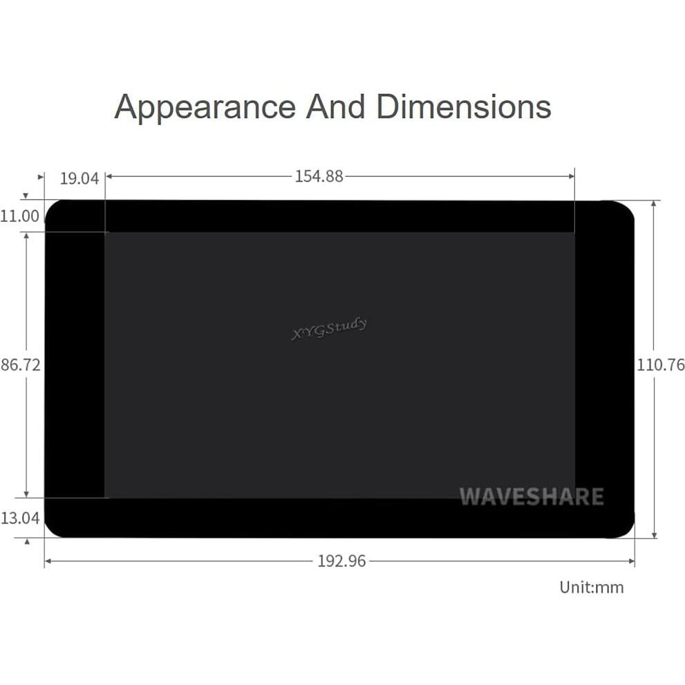 Pantalla Táctil Capacitiva 7" DSI 800x480 para Raspberry Pi XYGStudy