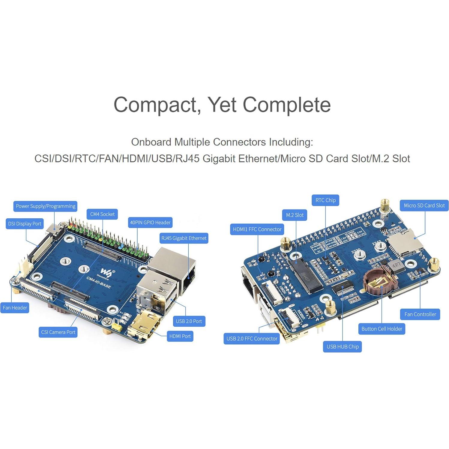 Placa Base Mini Waveshare para Raspberry Pi 4 con GPIO 40 PIN