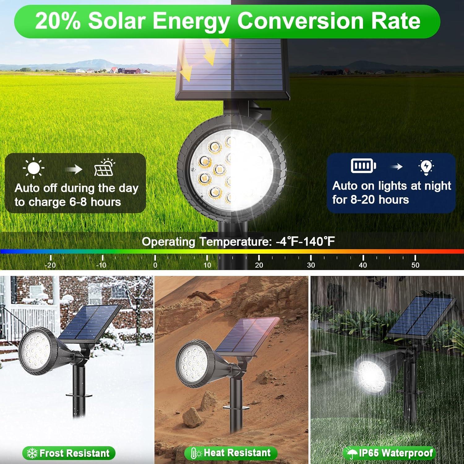 Luces Solares Tadyreal 8 Paquete IP65 Ajustables Jardín