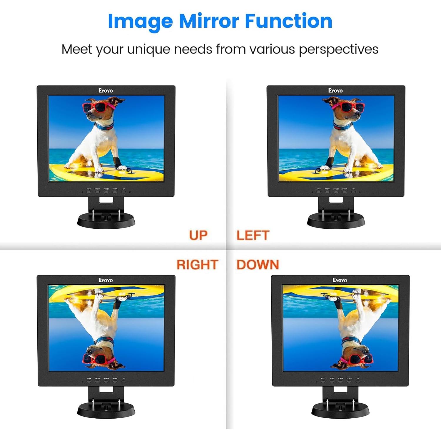 Monitor LCD 12" Eyoyo 800x600 HDMI VGA AV Portátil