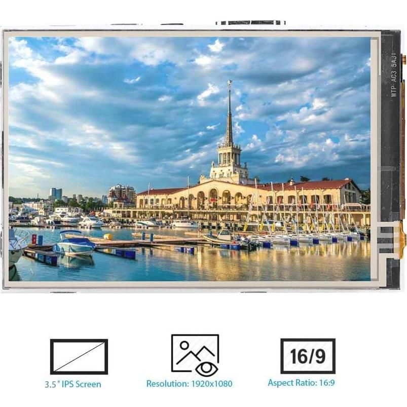 Monitor LCD 3.5" Zopsc IPS 1080P con Caja Acrílica