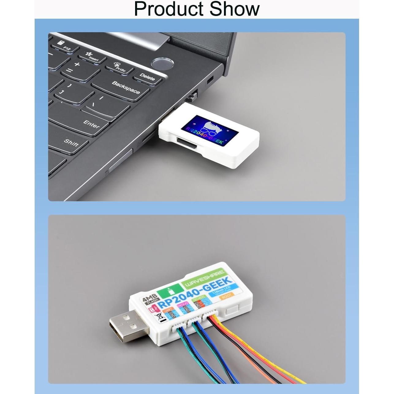 Placa de Desarrollo Waveshare RP2040-GEEK con Pantalla LCD 1.14"