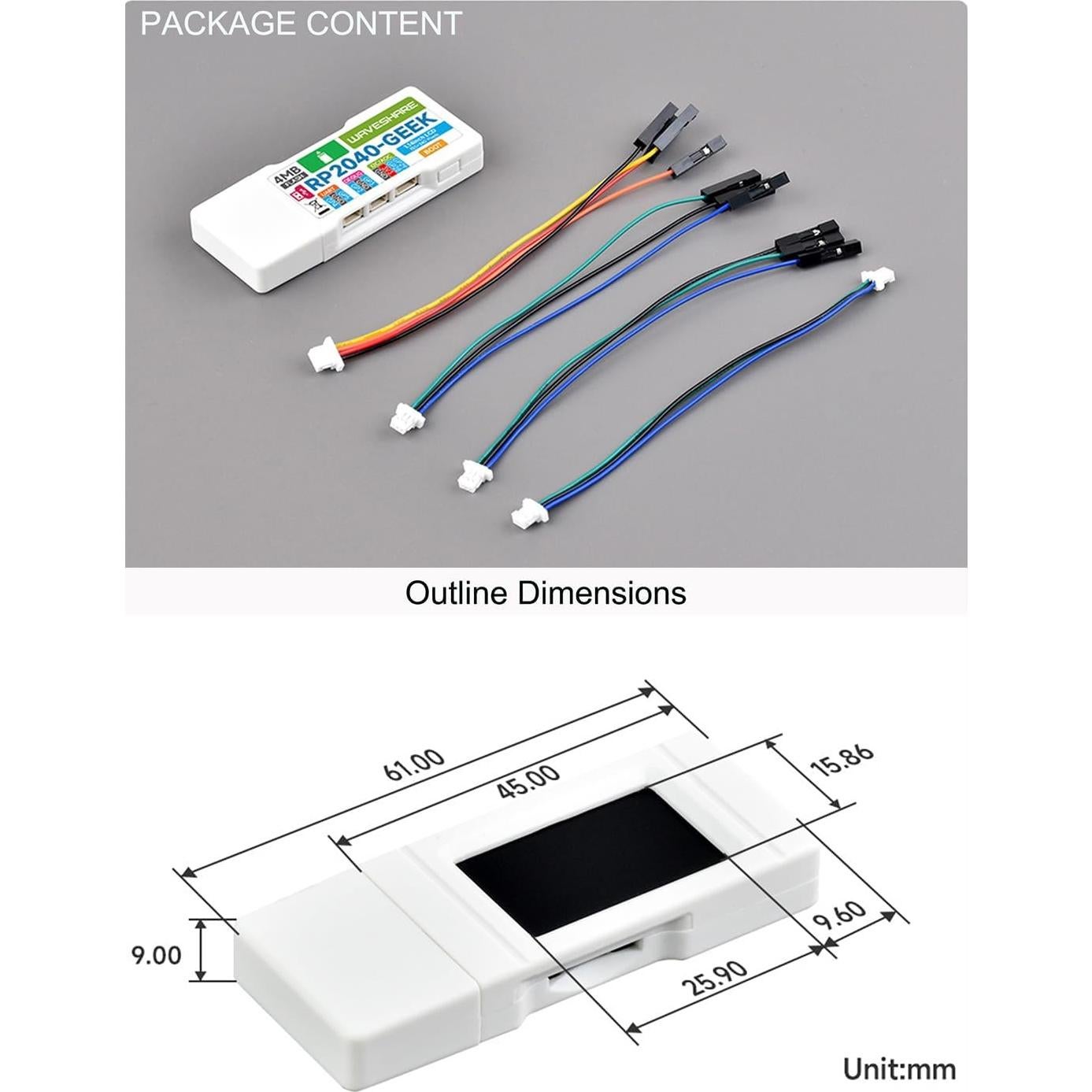 Placa de Desarrollo Waveshare RP2040-GEEK con Pantalla LCD 1.14"