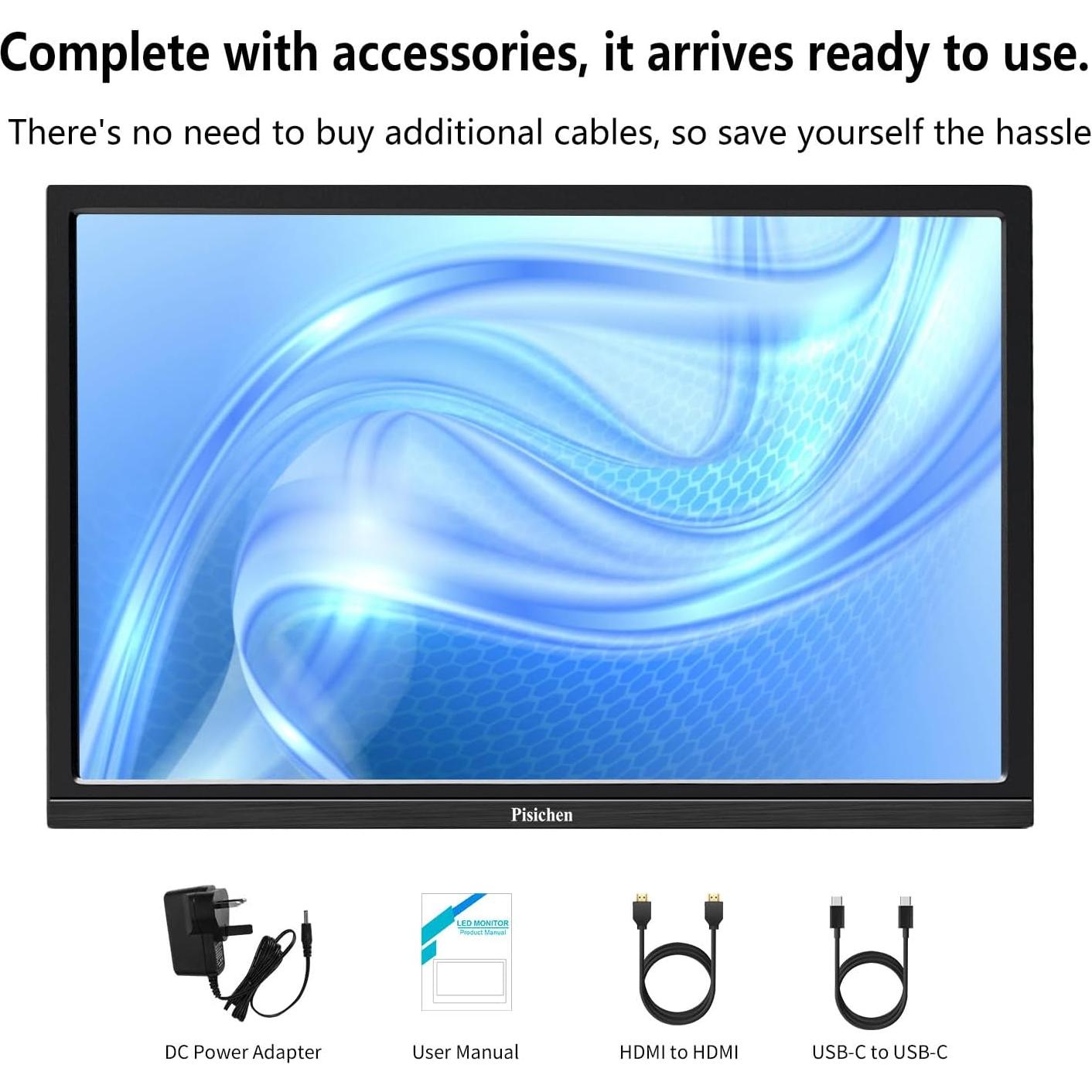 Monitor Portátil 17.3" FHD 1920x1080 IPS USB-C HDMI