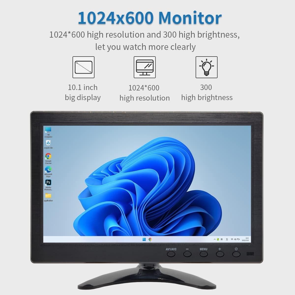 Monitor de Seguridad LCD 10.1" Qcvoruno QC101A 1024x600
