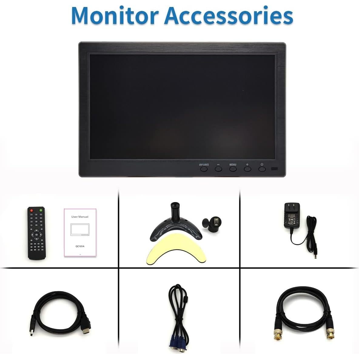 Monitor de Seguridad LCD 10.1" Qcvoruno QC101A 1024x600