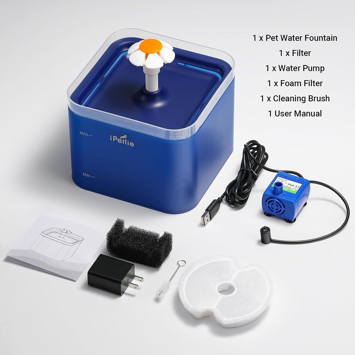 Fuente de Agua para Gatos iPettie Neverland 2L con Luz LED