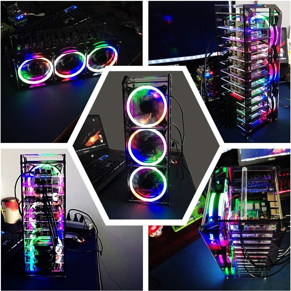 Caja de Clúster GeeekPi 12 Capas con Ventilador RGB 120mm