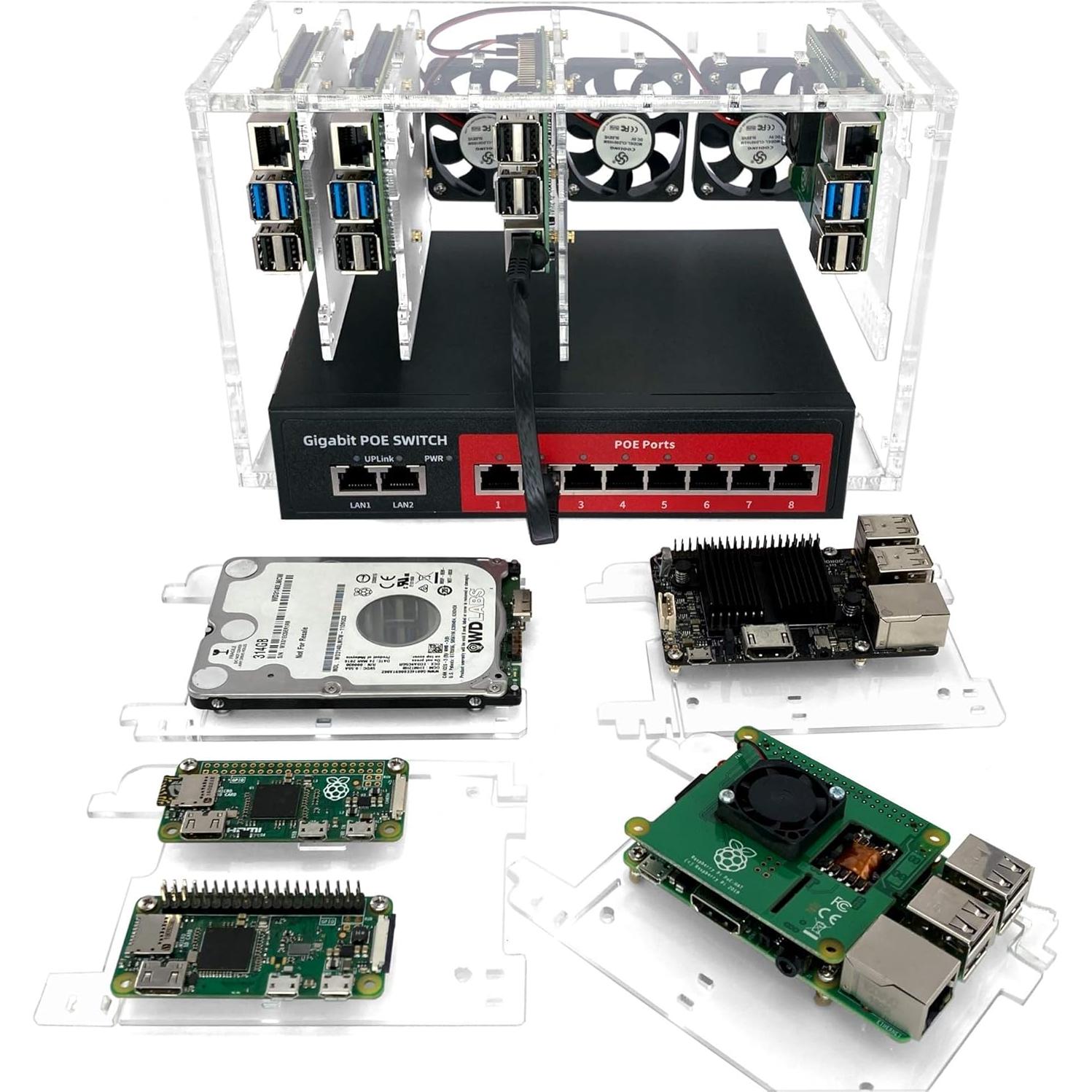 Caja Clúster C4Labs para Raspberry Pi y Placas Únicas - Negra