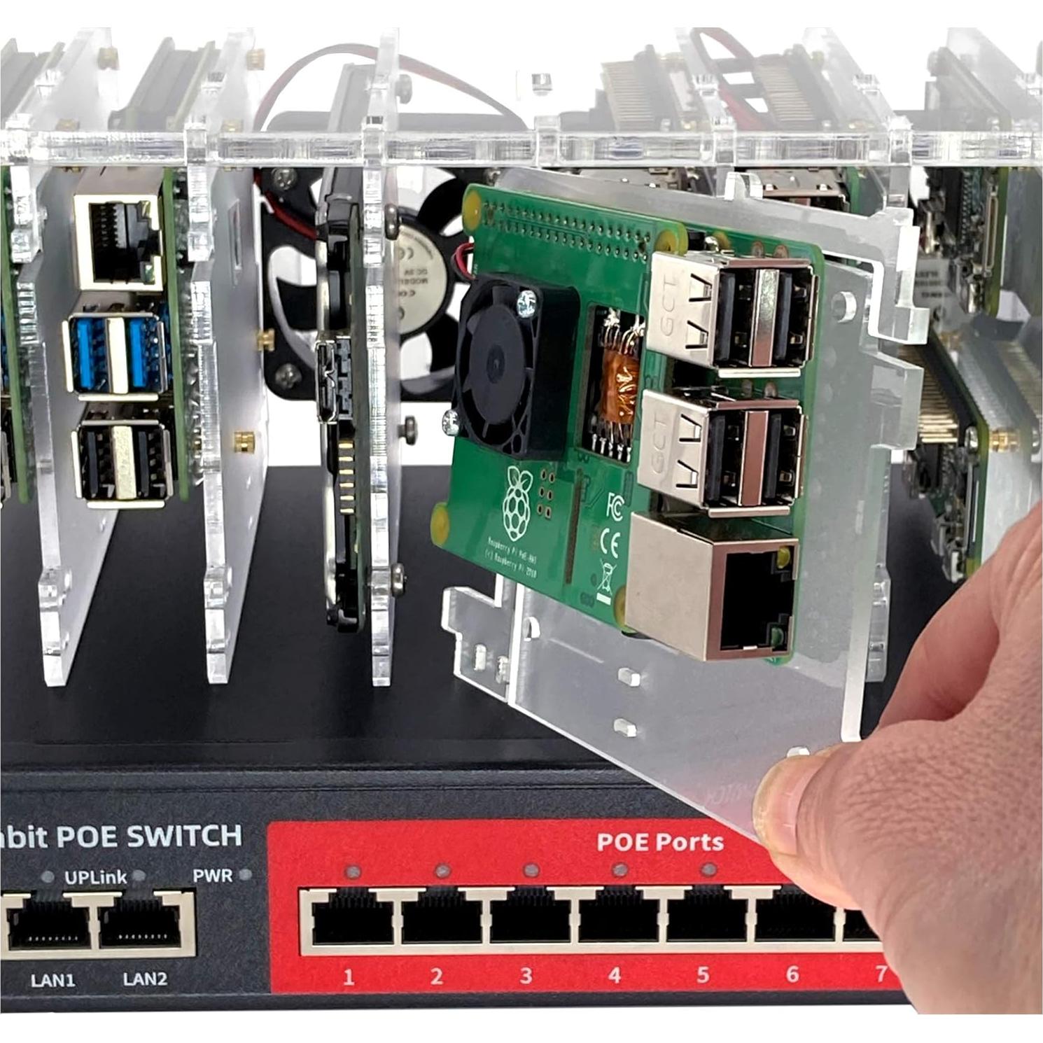 Caja Clúster C4Labs para Raspberry Pi y Placas Únicas - Negra