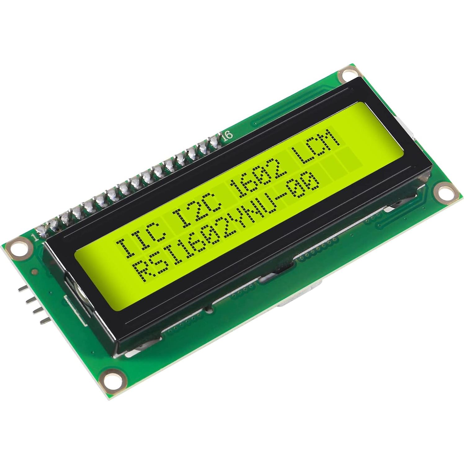 Módulo LCD 16x2 DORHEA I2C Retroiluminación Amarillo-Verde