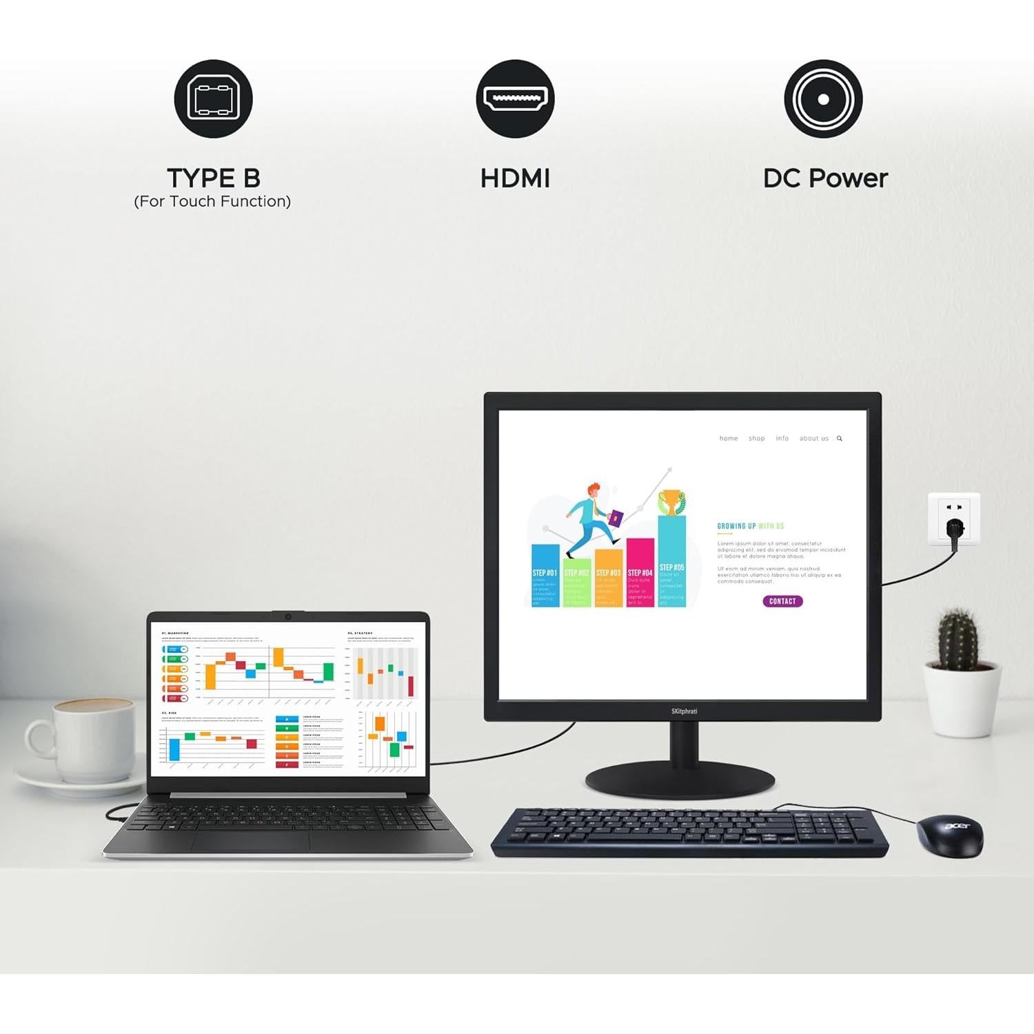 Monitor Táctil 17" SKitphrati 1280x1024 HDMI VGA VESA