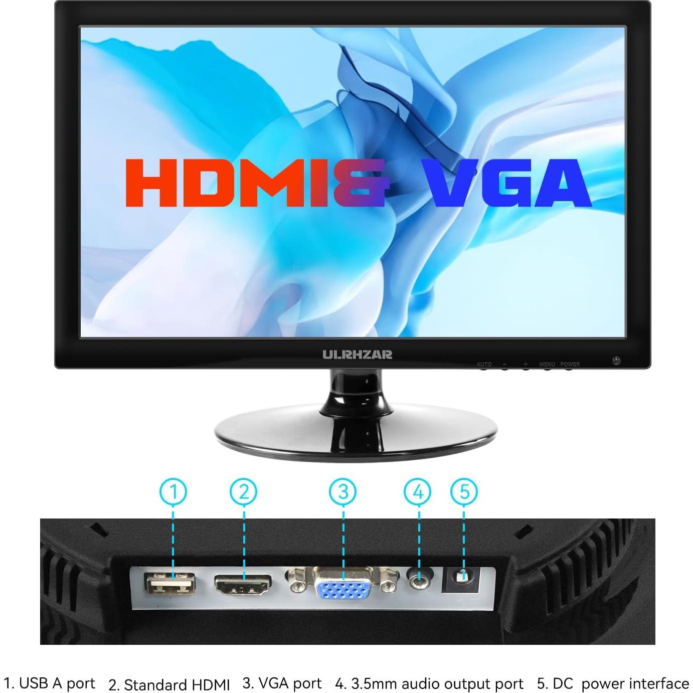 Monitor LCD 17.3" Kenowa 1600x900 HDMI VGA Altavoces