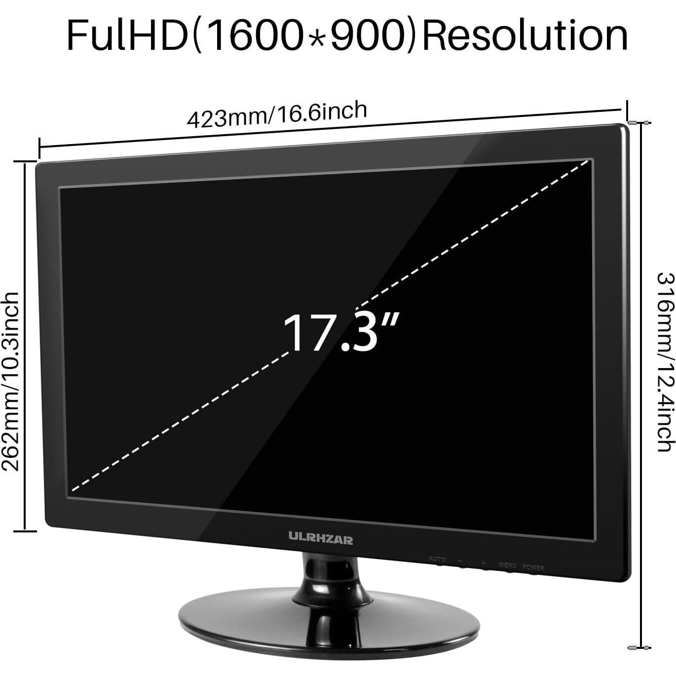Monitor LCD 17.3" Kenowa 1600x900 HDMI VGA Altavoces