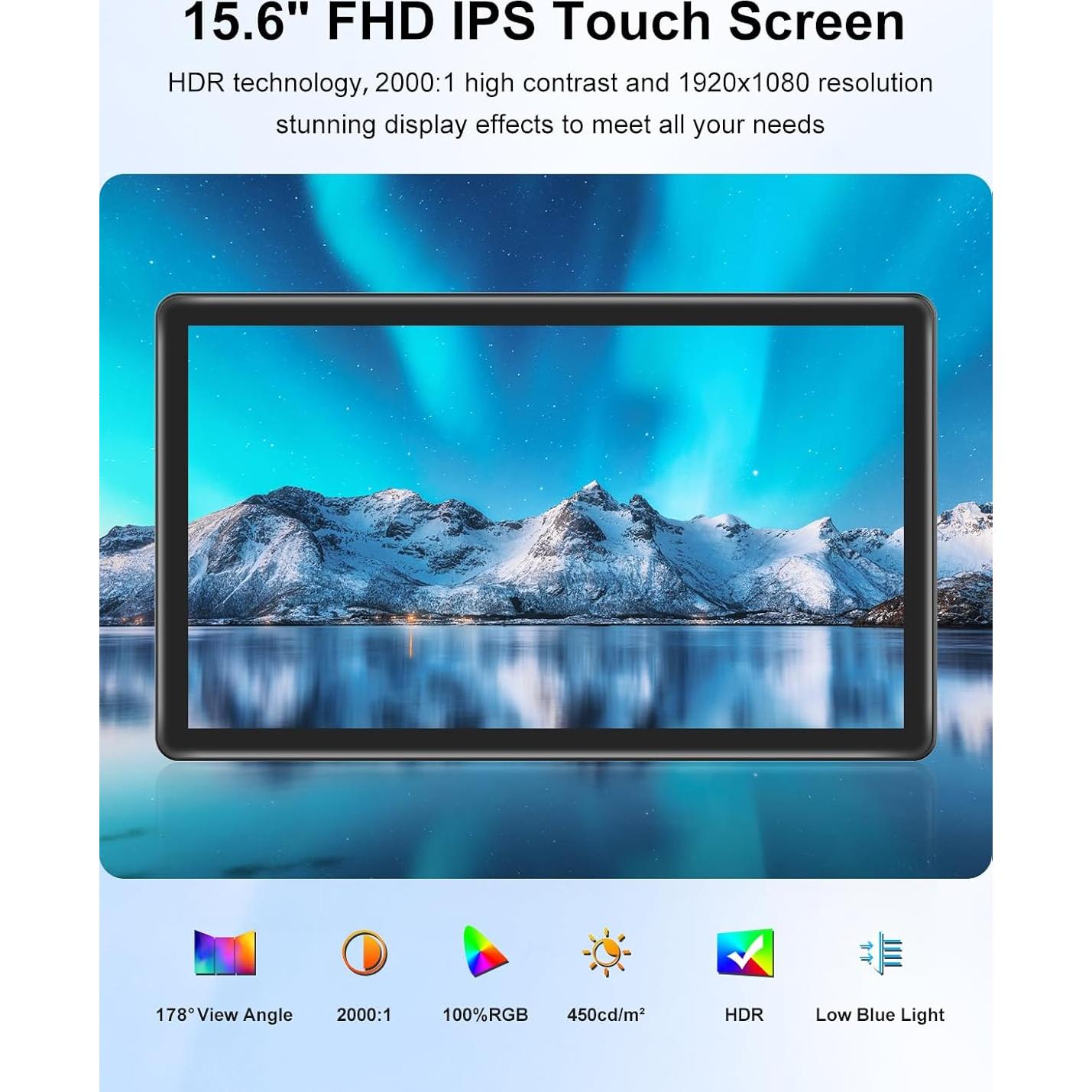 Monitor Táctil 15.6" XBONFIRE FHD 1080P HDMI VGA VESA