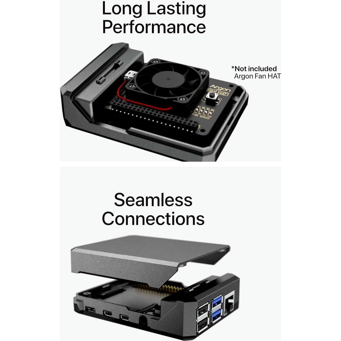 Caja de Aluminio Argon NEO para Raspberry Pi 4 - Enfriamiento Pasivo