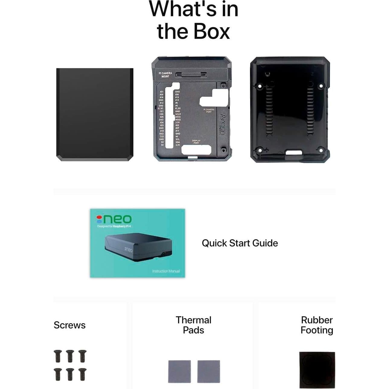 Caja de Aluminio Argon NEO para Raspberry Pi 4 - Enfriamiento Pasivo