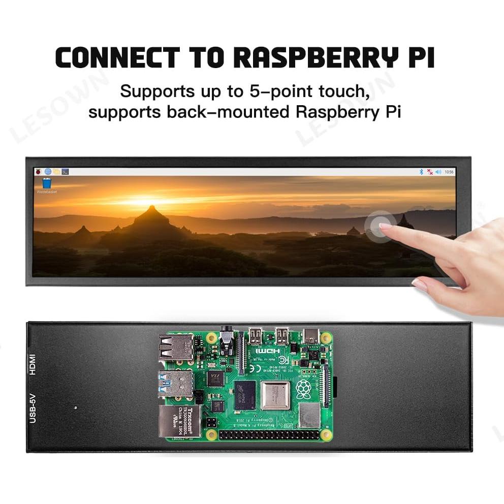 Monitor Táctil IPS 8.8" LESOWN P88-T 480x1920 para PC