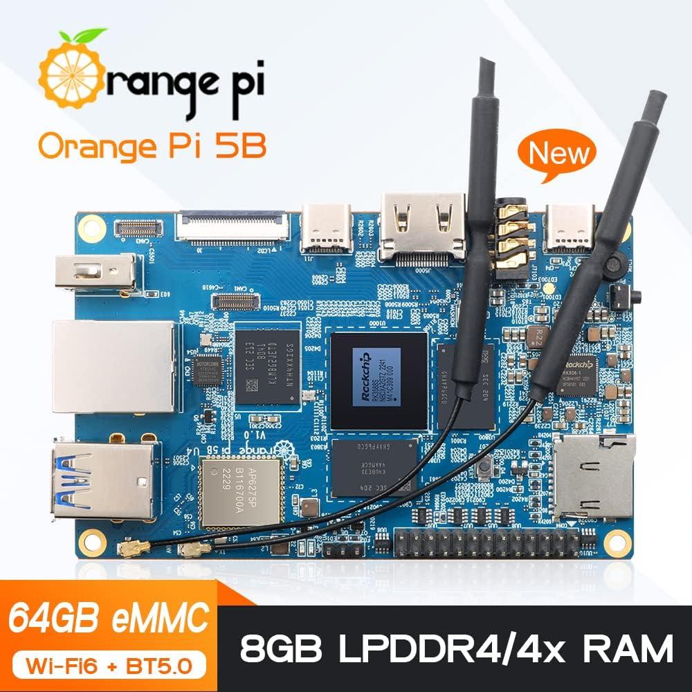 Computadora de Placa Única Orange Pi 5B 8GB 64GB eMMC