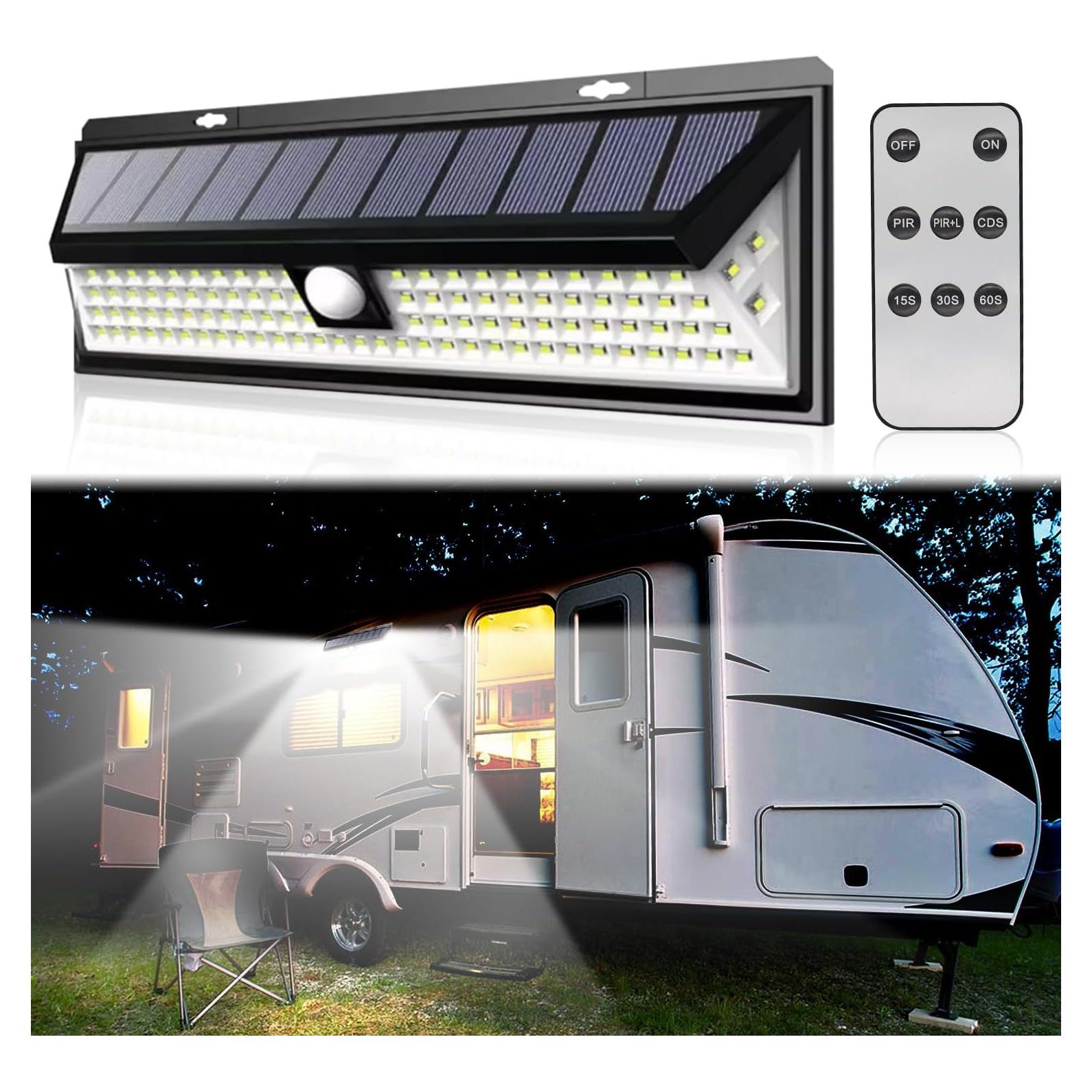 Luz Solar para Porche RV CCBASEBALL 118 LED Sensor Movimiento