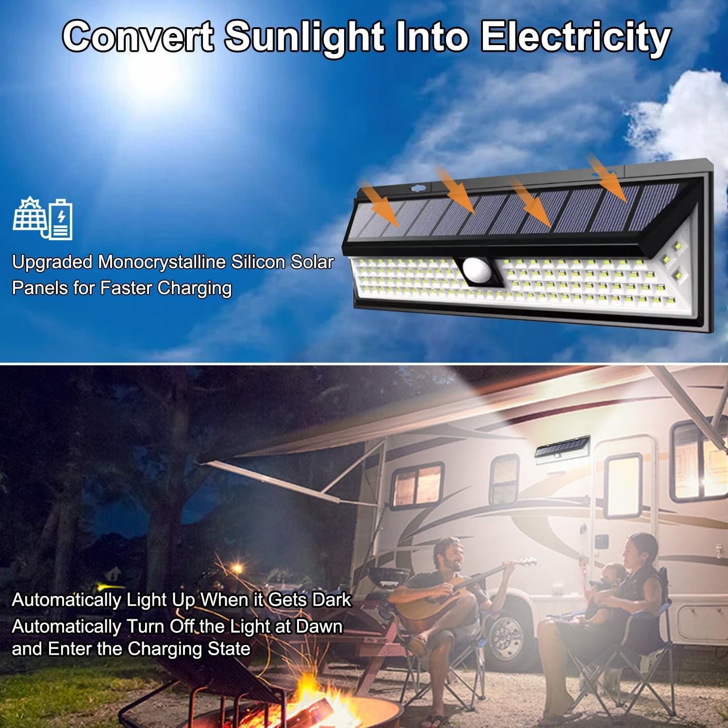 Luz Solar para Porche RV CCBASEBALL 118 LED Sensor Movimiento