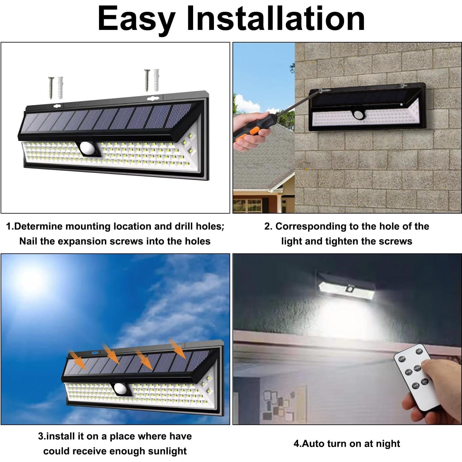 Luz Solar para Porche RV CCBASEBALL 118 LED Sensor Movimiento