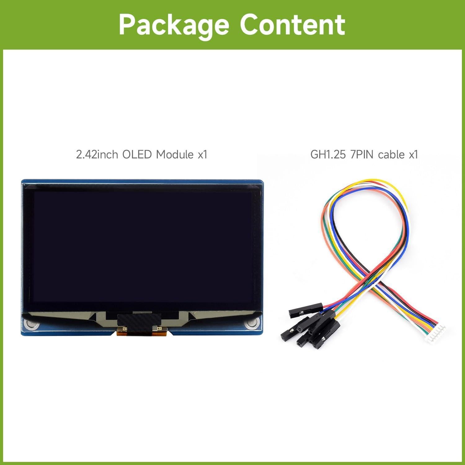 Módulo Pantalla OLED 2.42" Waveshare 128x64 SPI/I2C Blanca