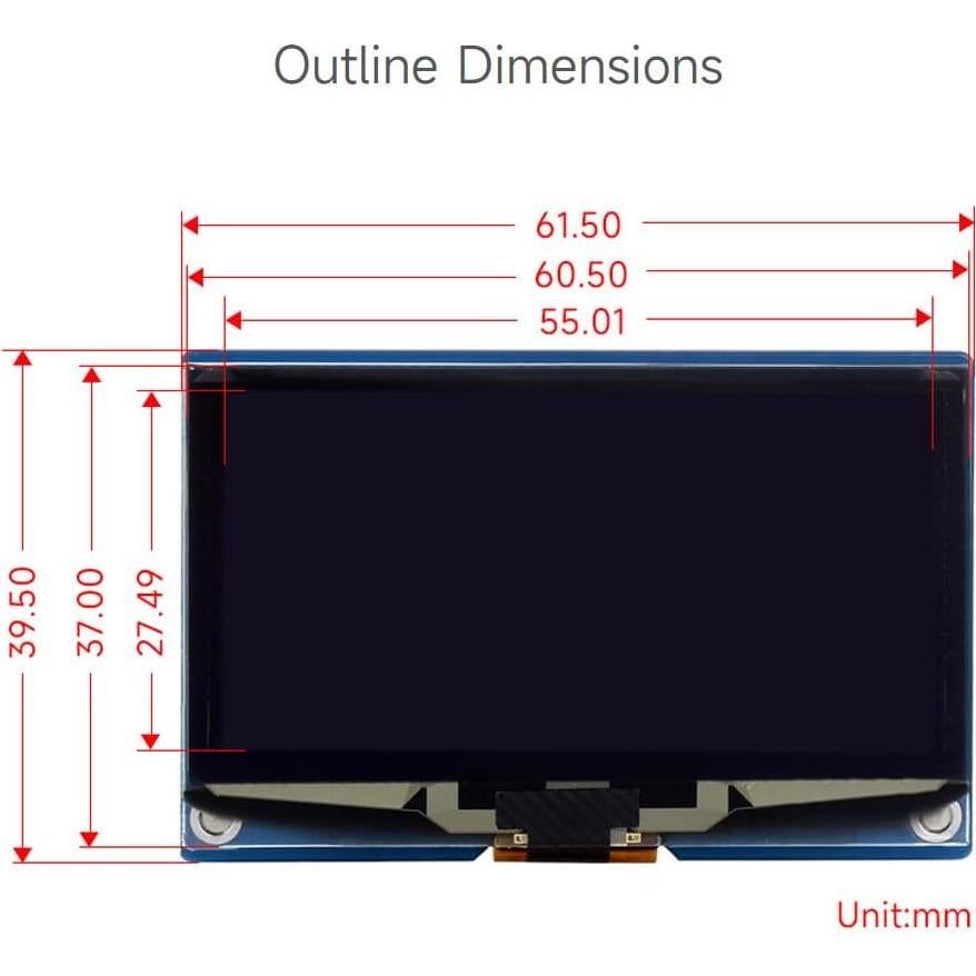 Módulo Pantalla OLED 2.42" Waveshare 128x64 SPI/I2C Blanca