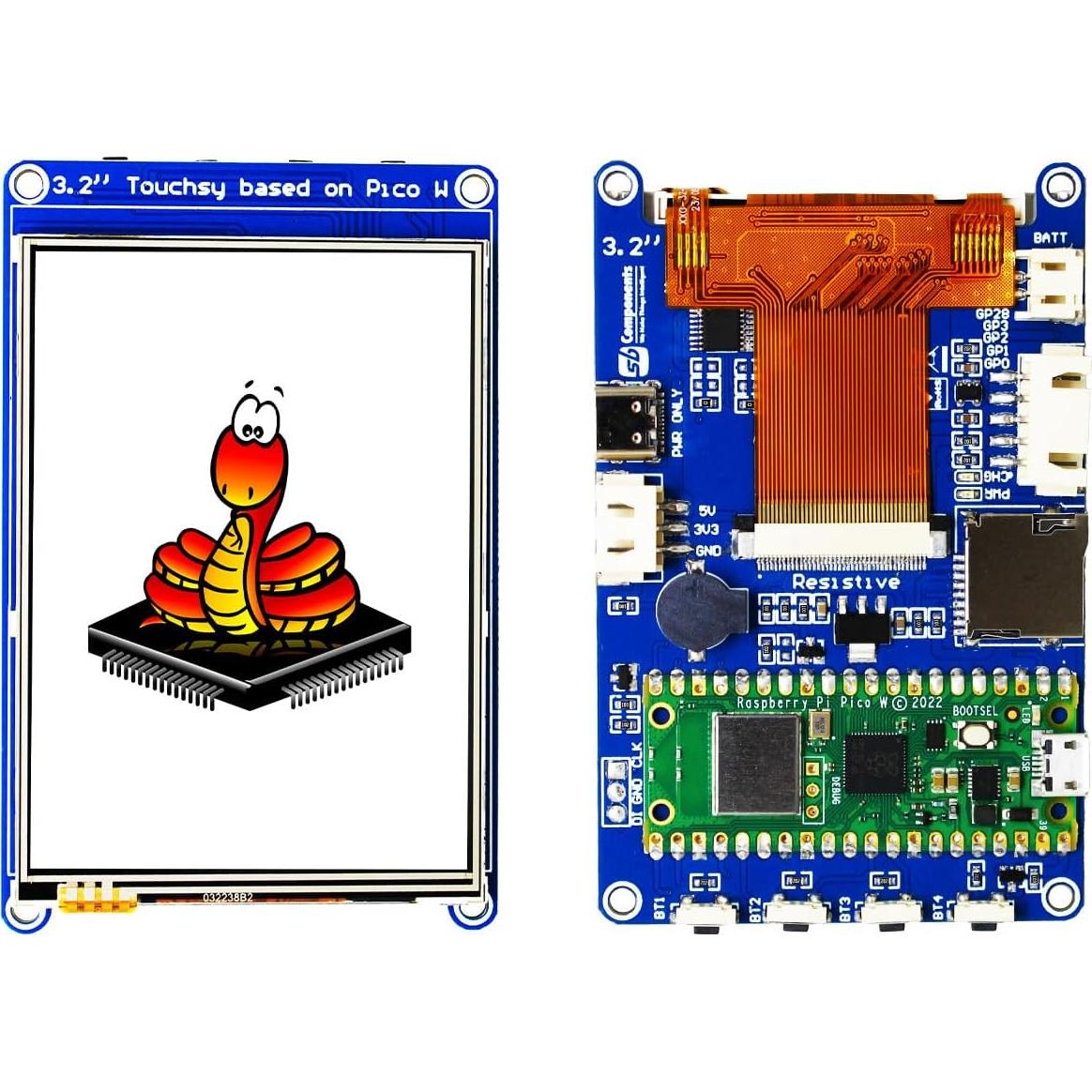 Pantalla Táctil LCD 3.2" Touchsy para Raspberry Pi Pico W