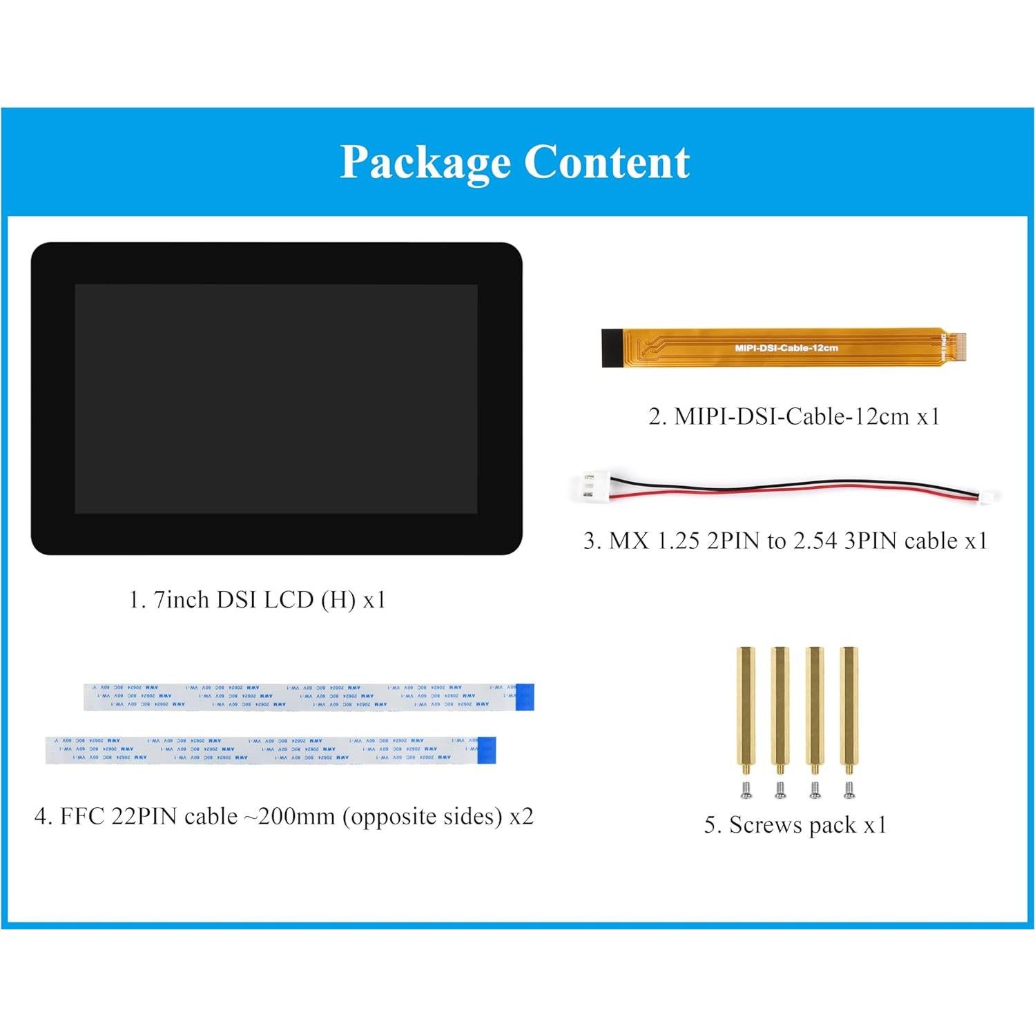 Pantalla Táctil Capacitiva LCD DSI 7" UeeKKoo 1280x720 IPS