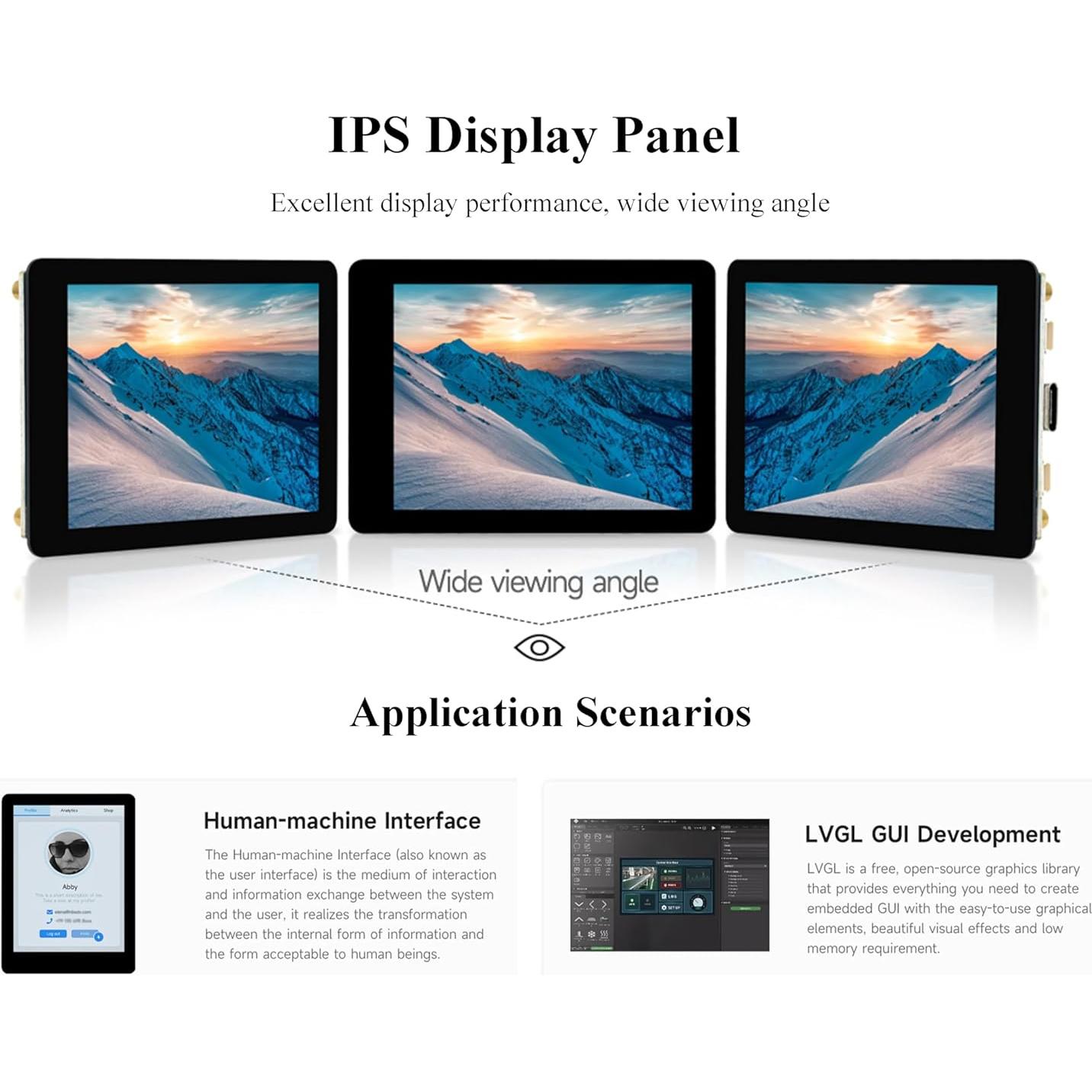 Placa de Desarrollo UeeKKoo ESP32-S3 con Pantalla LCD 7.1 cm