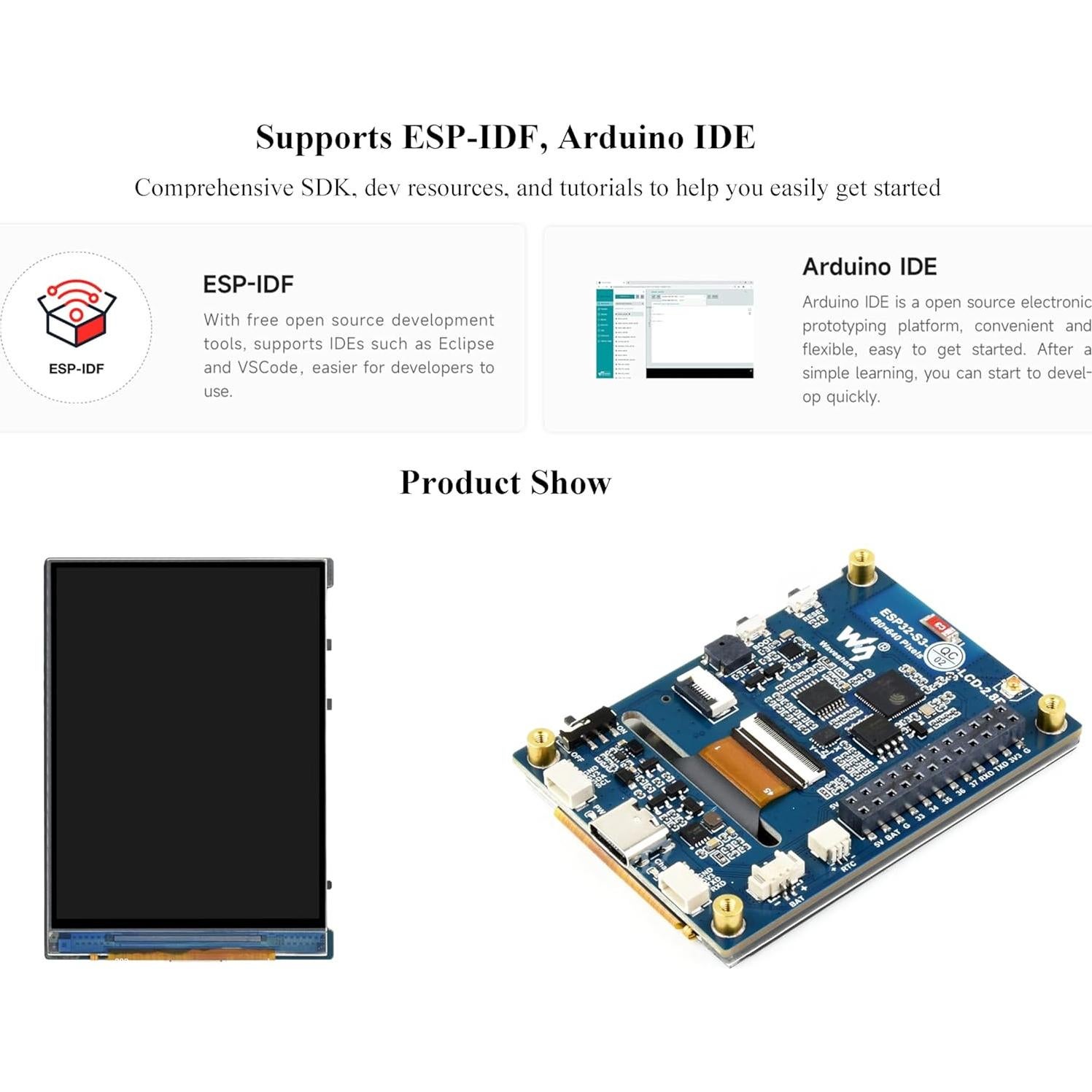 Placa de Desarrollo UeeKKoo ESP32-S3 con Pantalla LCD 7.1 cm
