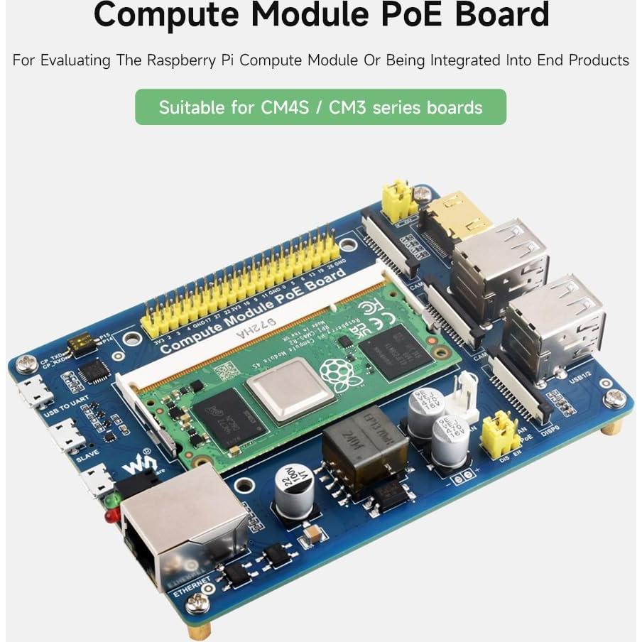 Placa PoE Waveshare para Raspberry Pi CM3/CM3L/CM3+/CM3+L