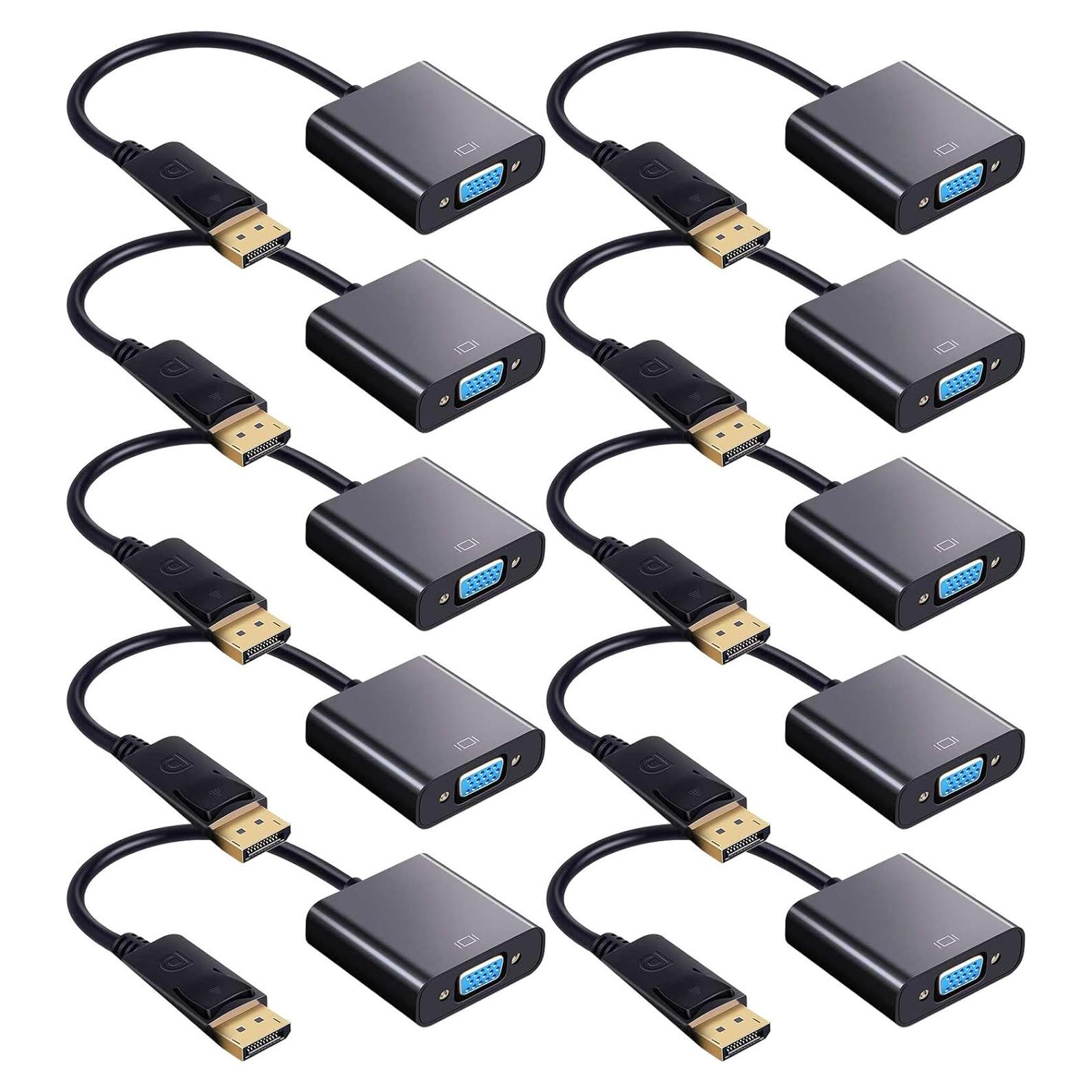 Paquete de 10 Adaptadores HDMI a VGA Yunsailing 16 cm