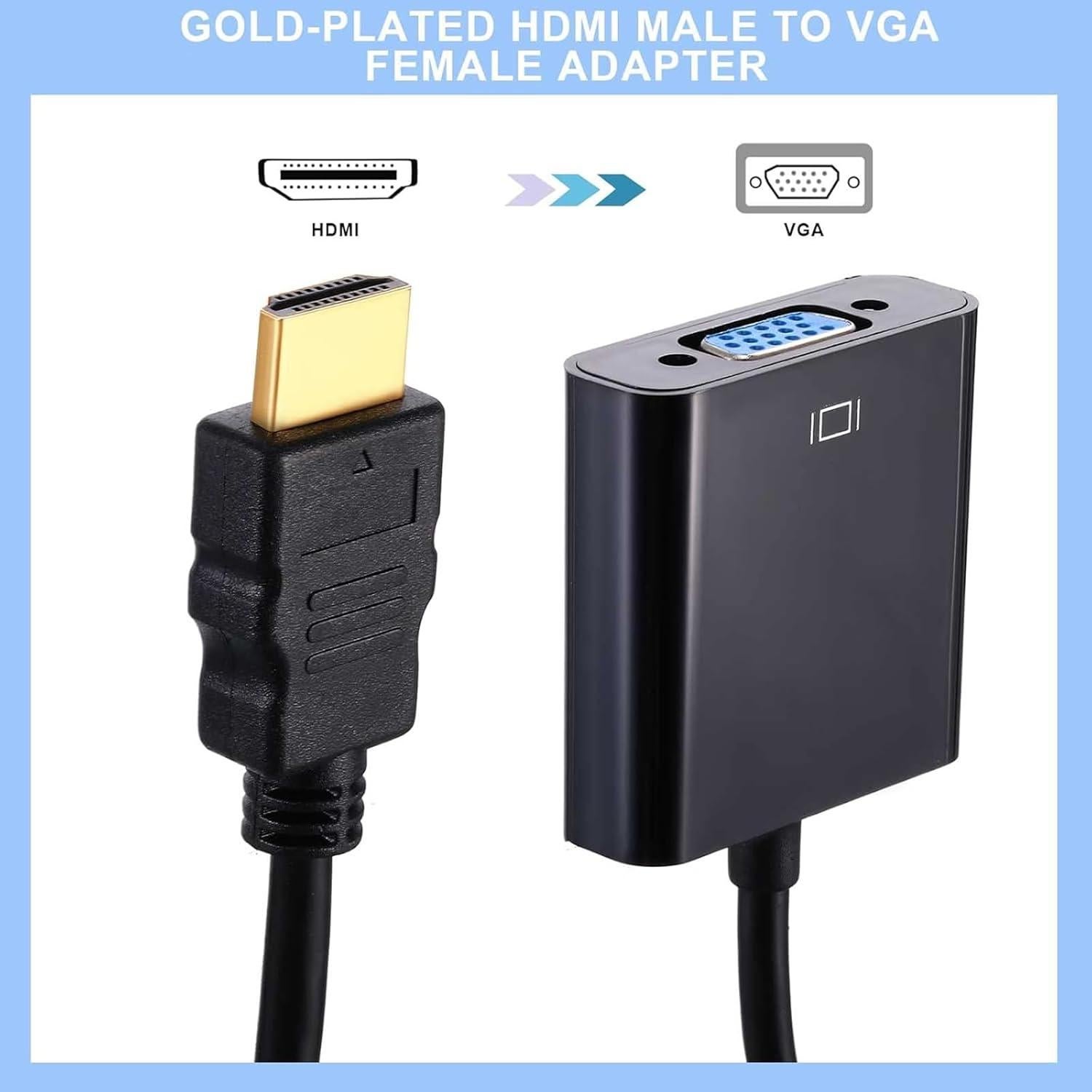 Paquete de 10 Adaptadores HDMI a VGA Yunsailing 16 cm