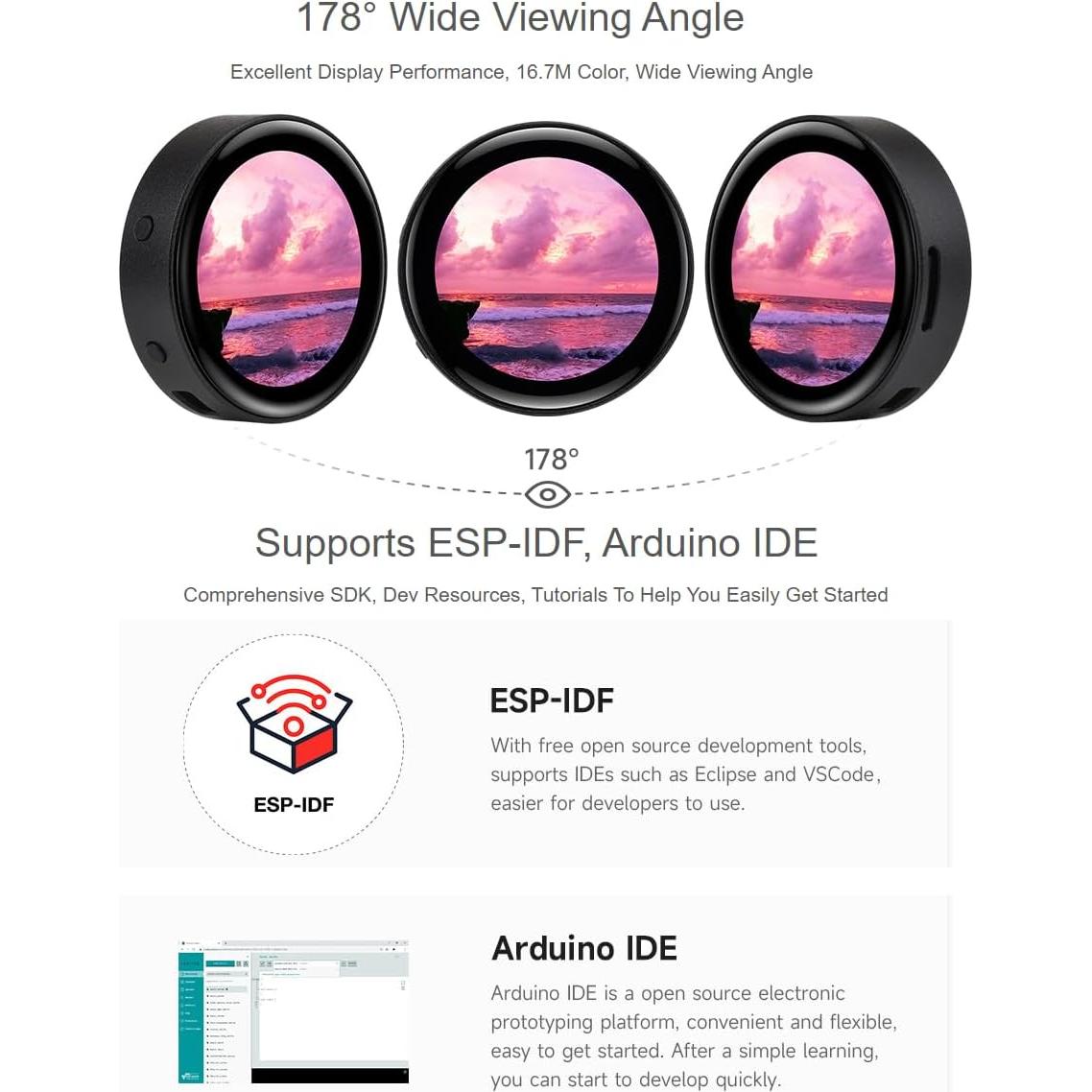 Placa de Desarrollo Waveshare ESP32-S3 AMOLED 1.43" 466x466