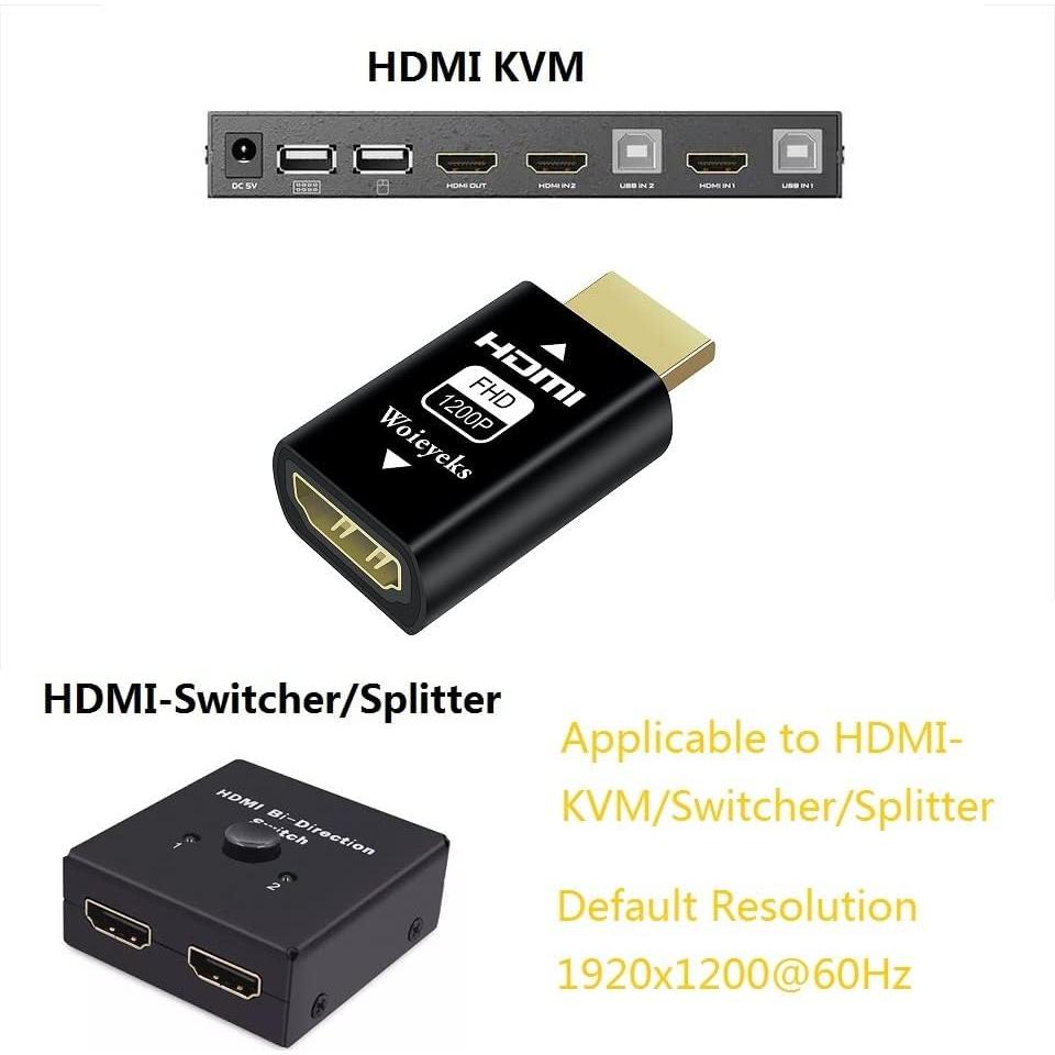 Emulador HDMI EDID Woieyeks 1920x1200@60Hz Passthrough
