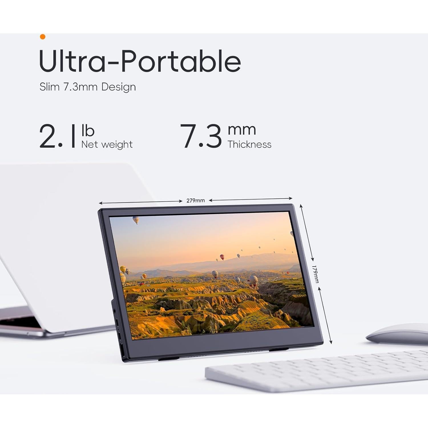 Monitor Portátil PONKLOIE 11.6" HDMI USB-C 1366x768