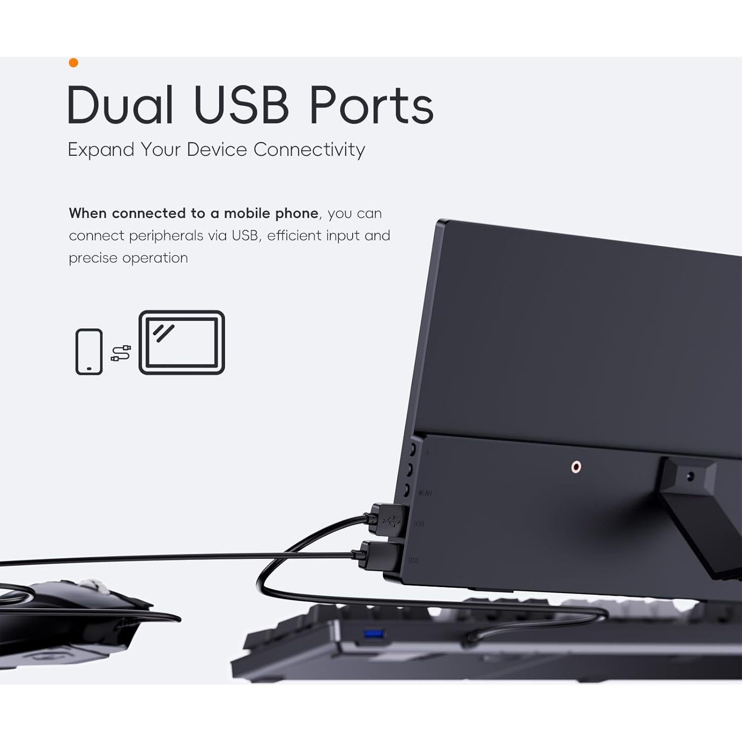 Monitor Portátil PONKLOIE 11.6" HDMI USB-C 1366x768