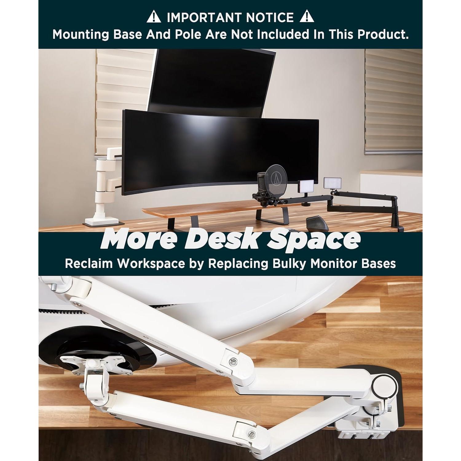 Brazo de Monitor ULTRARM MA20PW-A Ajustable Blanco 49"