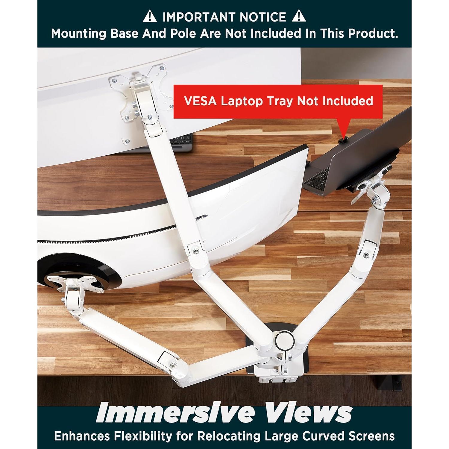 Brazo de Monitor ULTRARM MA20PW-A Ajustable Blanco 49"