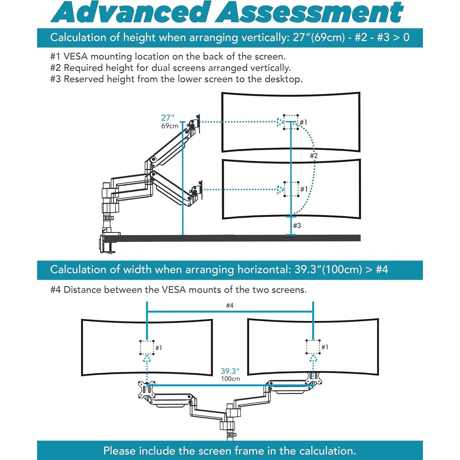 Brazo de Monitor ULTRARM MA20PW-A Ajustable Blanco 49"