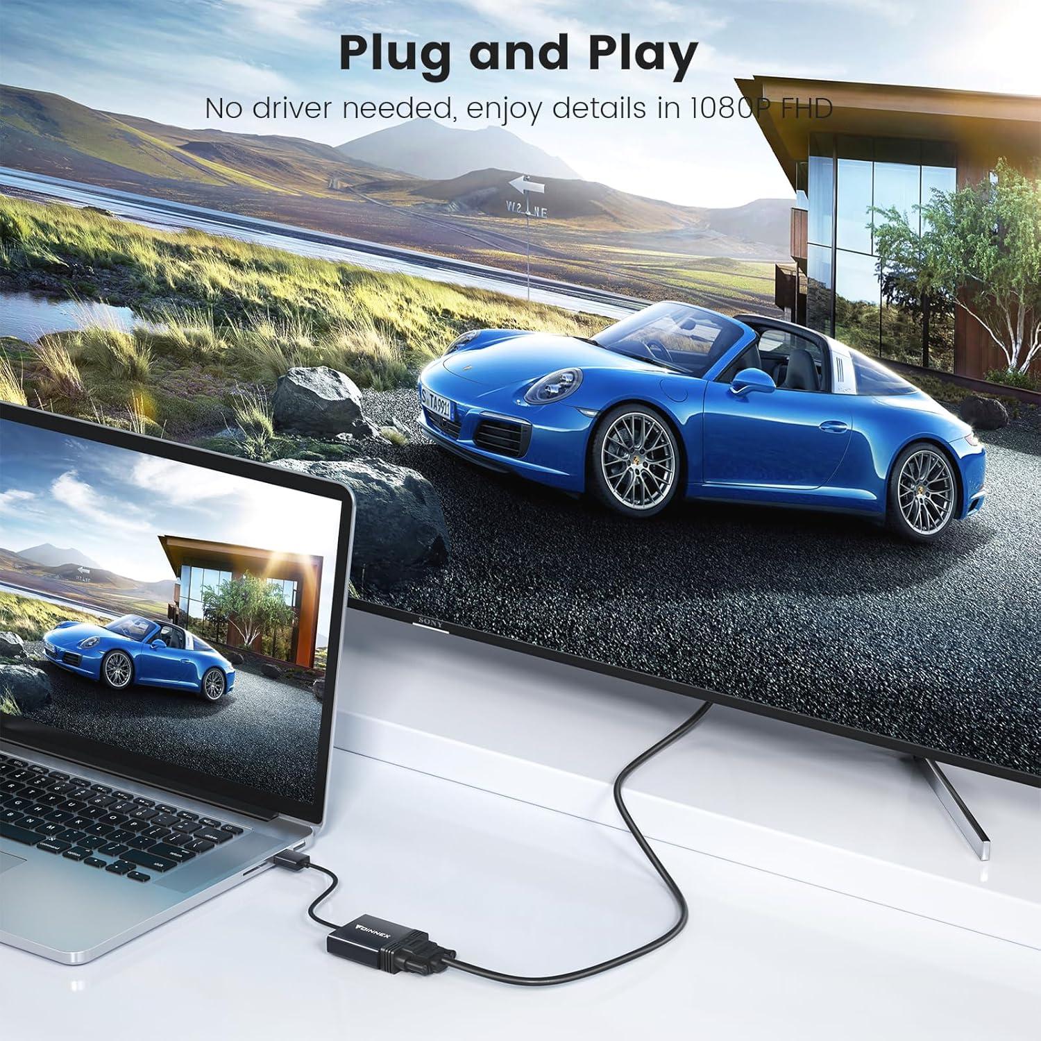 Adaptador HDMI a VGA FOINNEX - Paquete de 2, 1080p Full HD