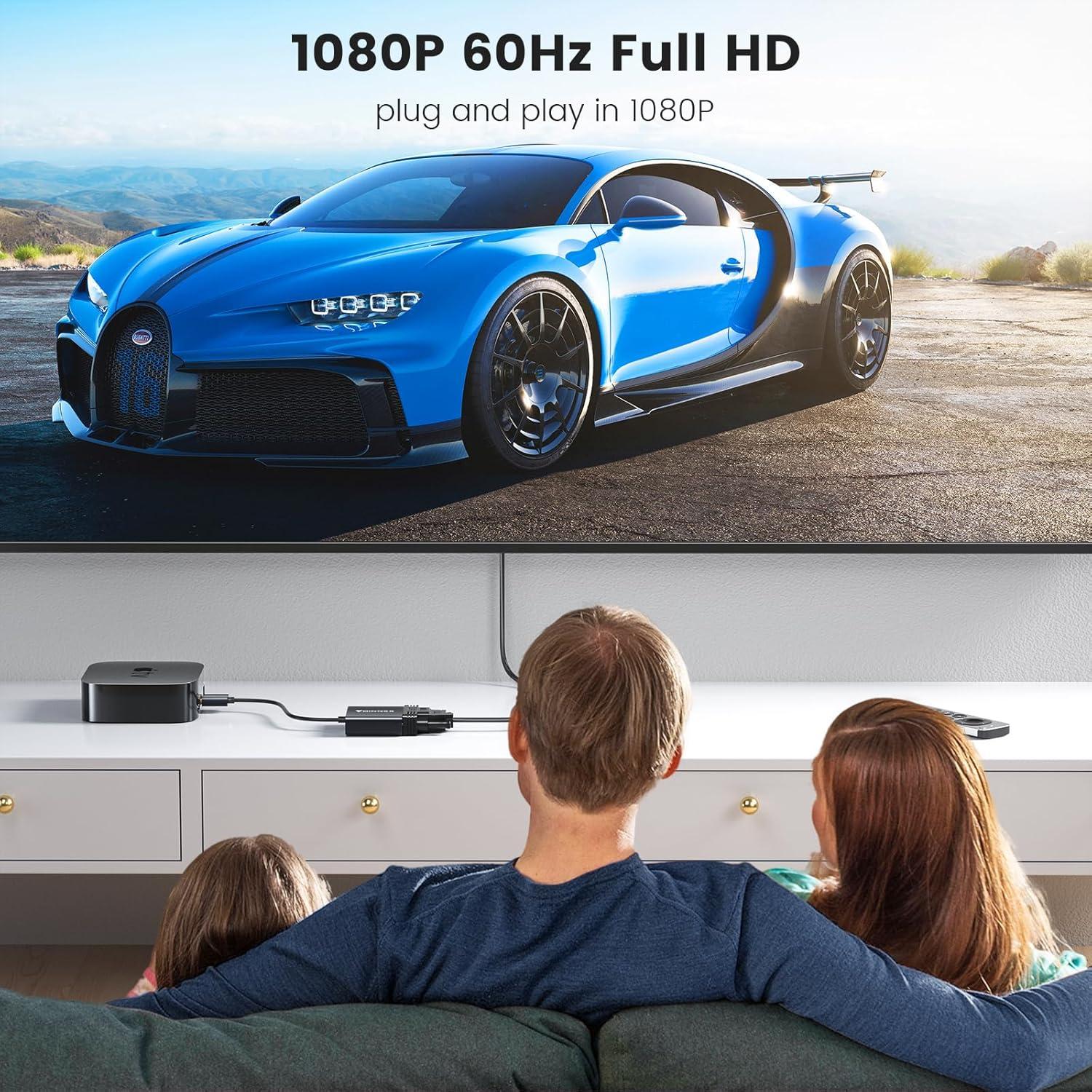 Adaptador HDMI a VGA FOINNEX - Paquete de 2, 1080p Full HD