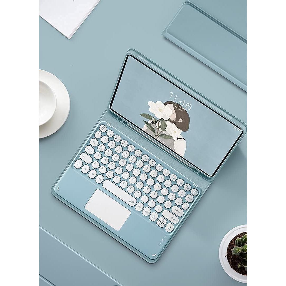 Funda Teclado Bluetooth YAOHAOXIN para Fire HD 10 Azul