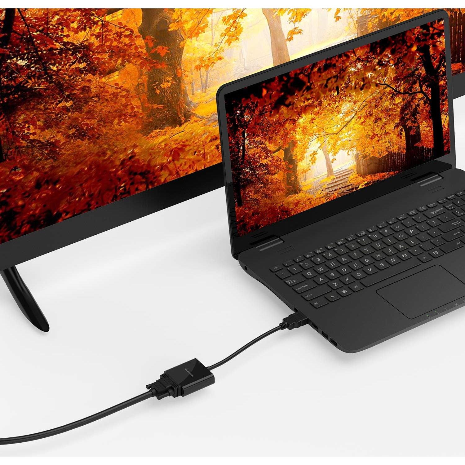 Adaptador HDMI a VGA LENTION 1080P Plug and Play Negro