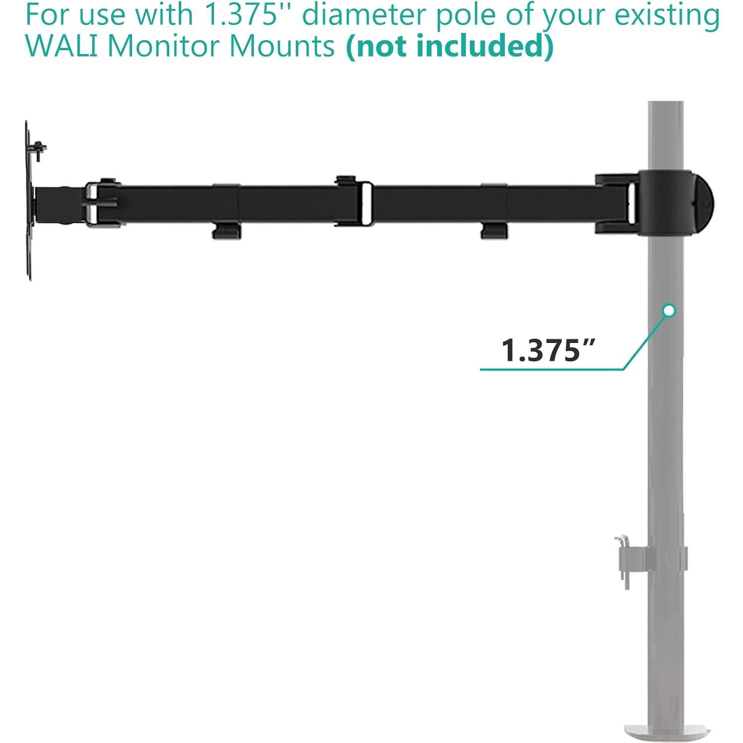 Soporte de Monitor WALI 001ARM Ajustable 27" Negro