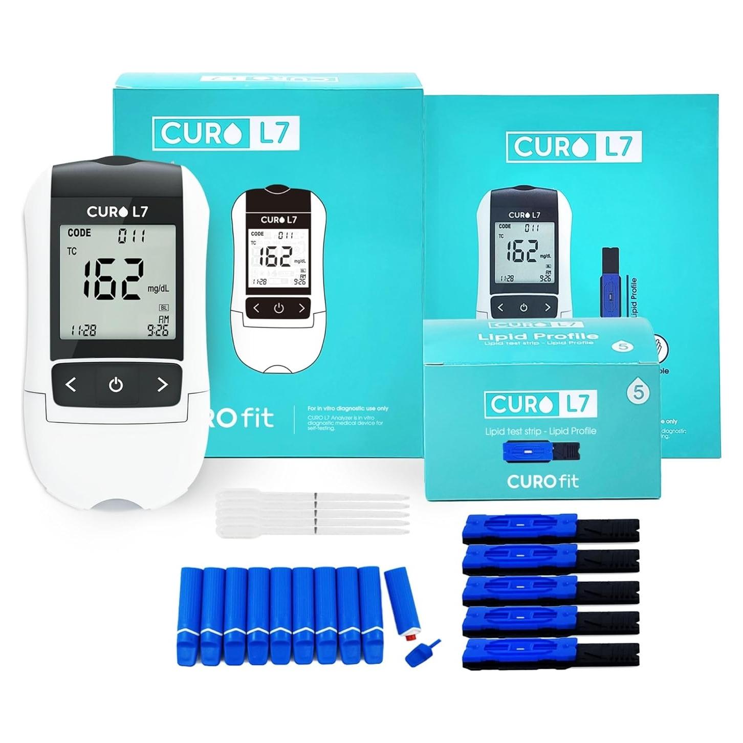 CURO-L7 Monitor de Colesterol Profesional con Kit Completo