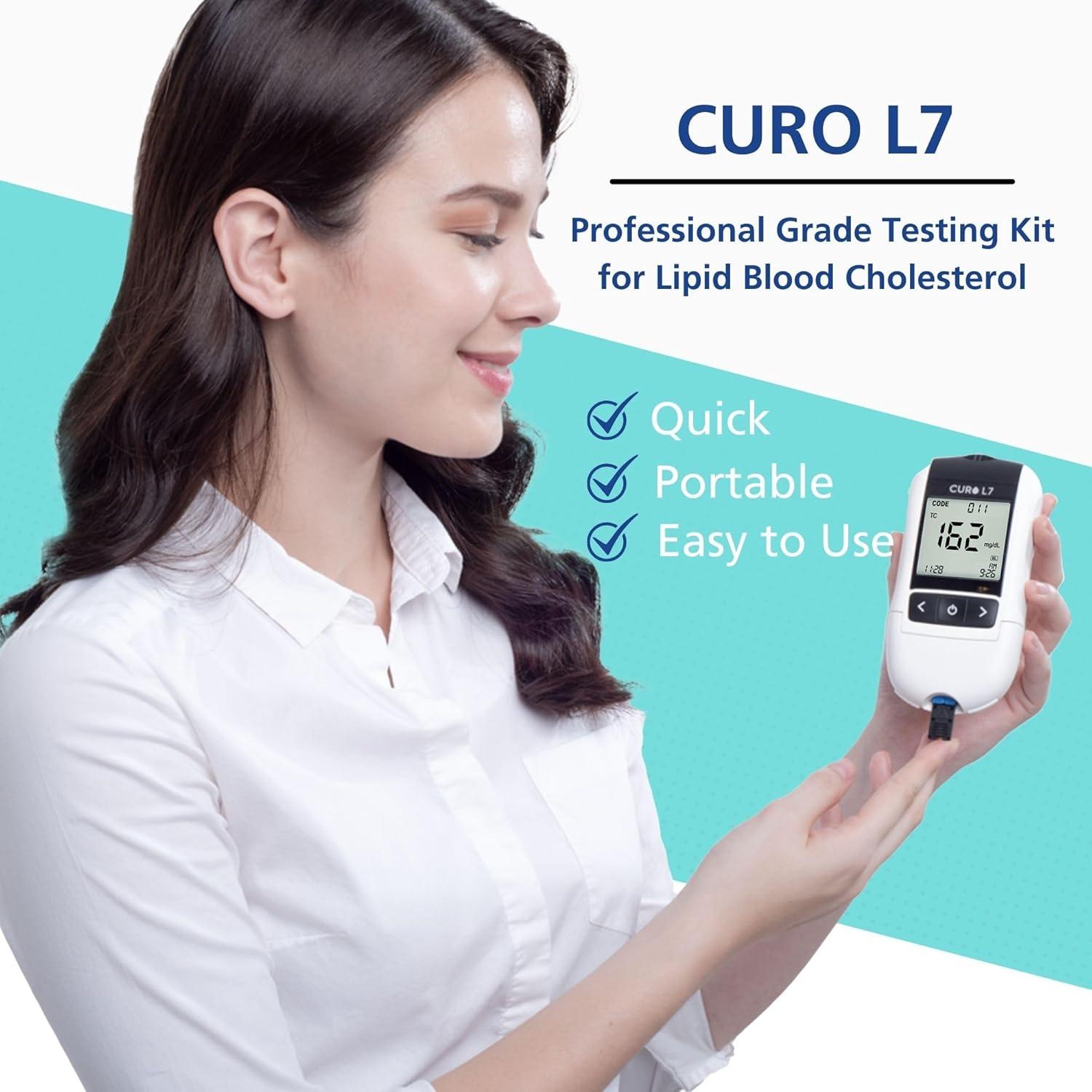 CURO-L7 Monitor de Colesterol Profesional con Kit Completo